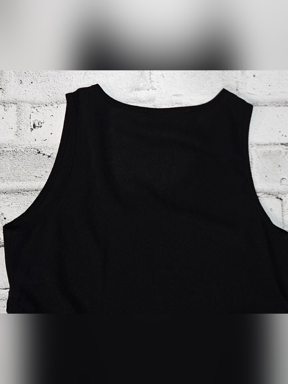Mandee Black Sleeveless Ruched Side Tank Top Stretch Size Small - Picture 10 of 12